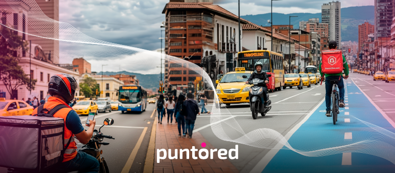 Repartidor en ciudad con app de economía gig recibiendo pagos masivos